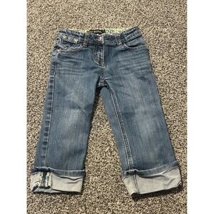 K7 Mini Boden Girls Jeans Cuffed Waistband Floral Size 7